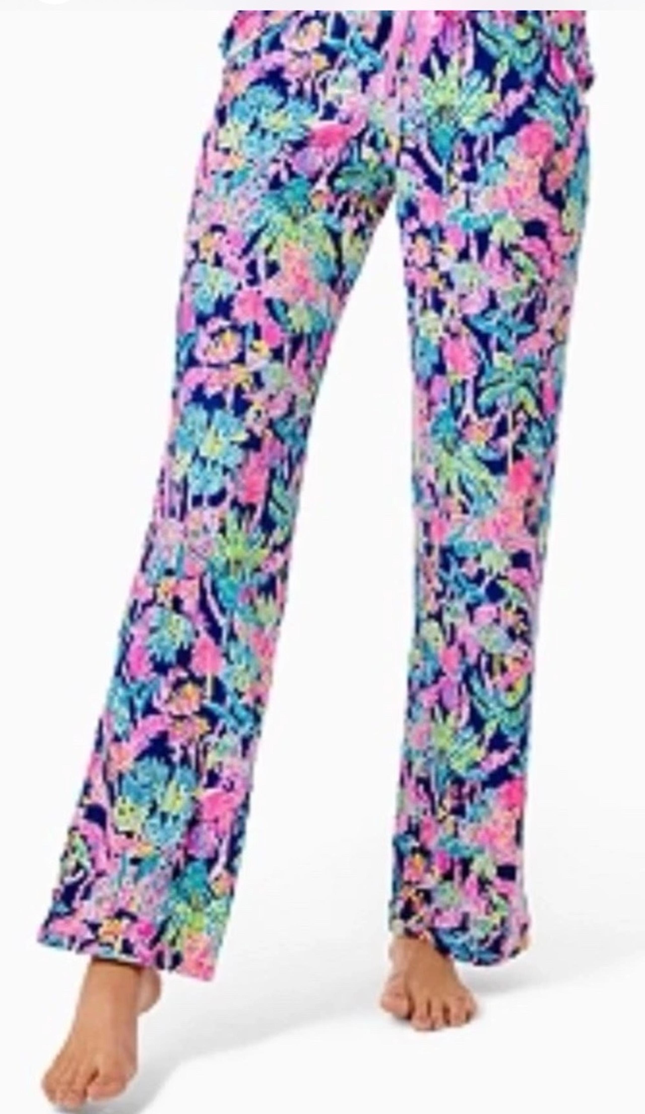 Lilly Pulitzer Women's Oyster Bay Navy Seen And Herd Pajama Knit Pant Size M
