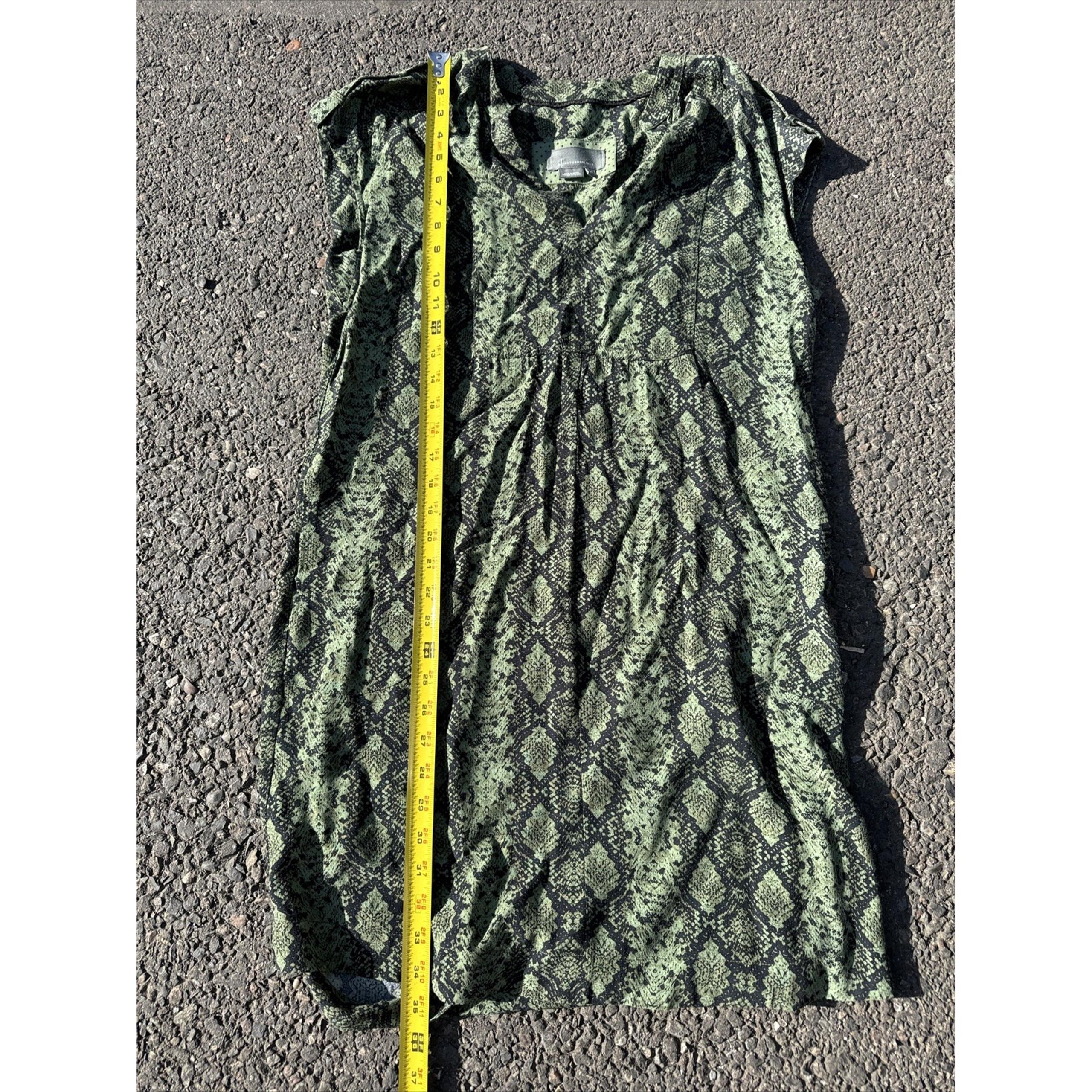 Anthropologie Sleeveless Dress Halter Swing Midi Dress Green Size XS