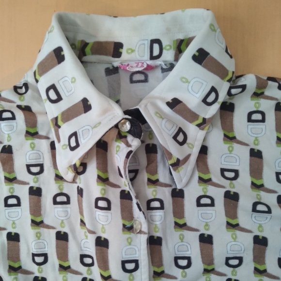Vintage Mr. Disco Cowboy Boots Polyester Disco Shirt