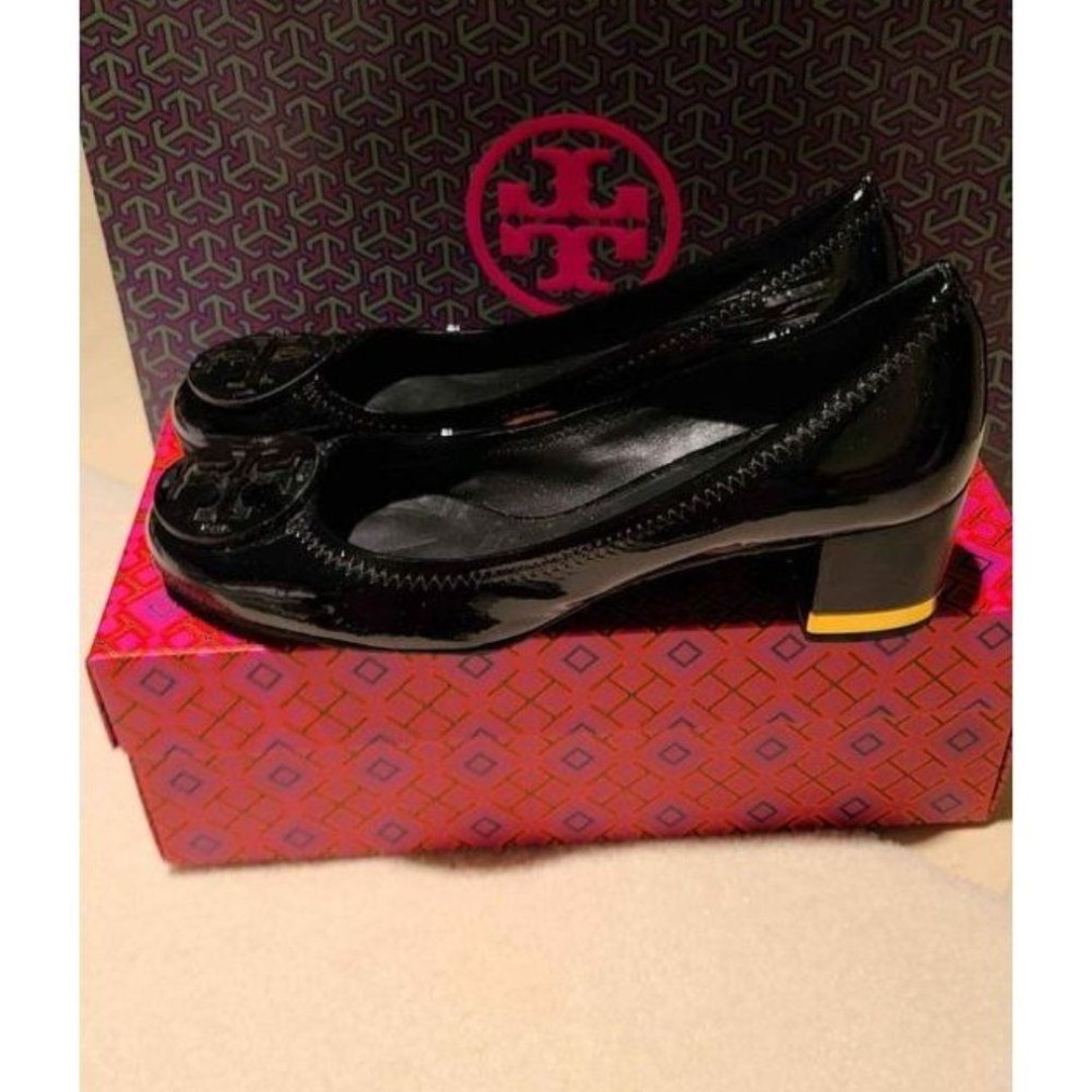 Tory Burch Amy Designer Block Heel Patent Leather Size 9
