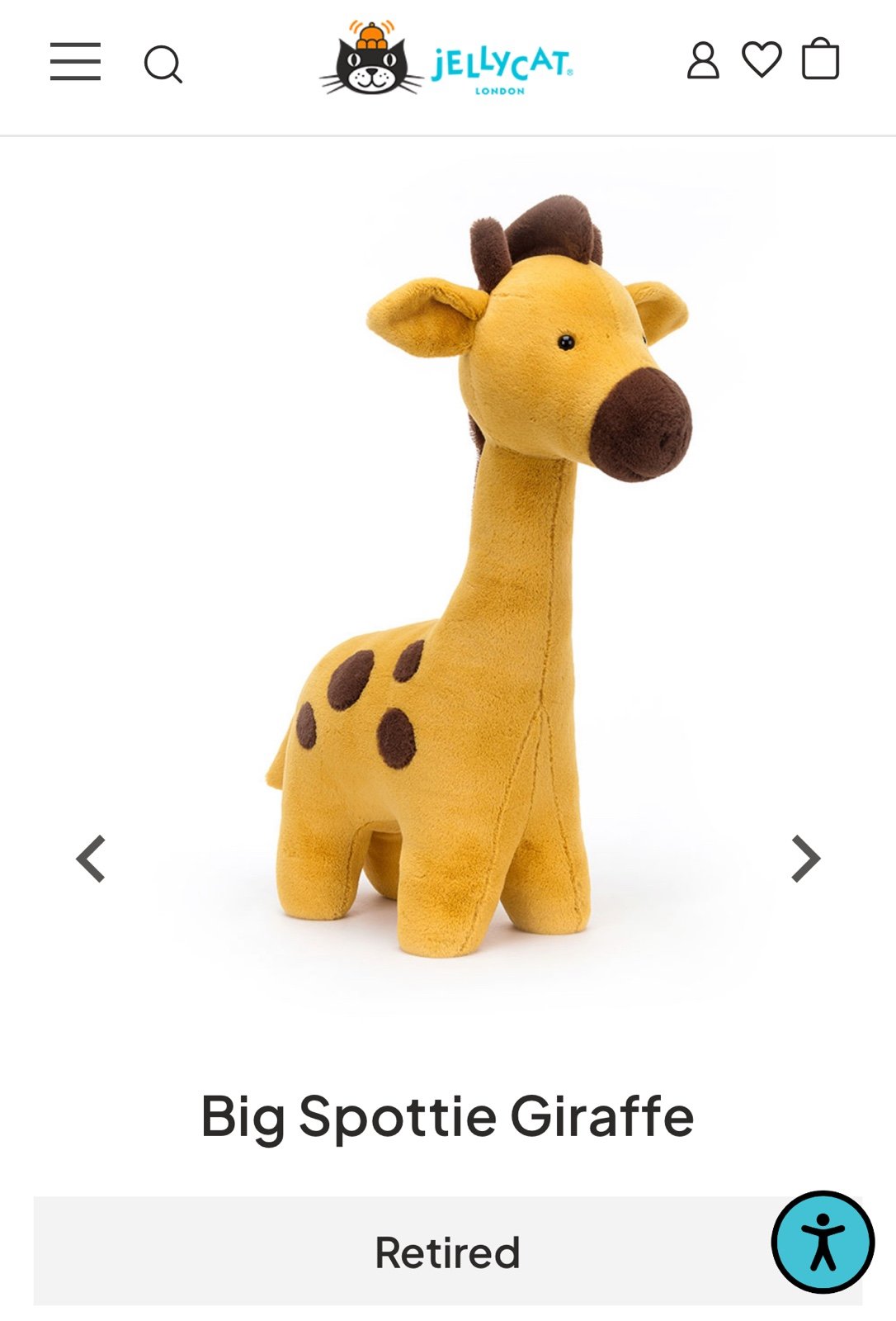 Jellycat Big Spottie Giraffe (Retired - Very Rare!)