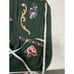 Vintage Capacity Green Floral Embroidered Cable Knit Sweater Vest Women's Size P