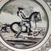 Mottahedeh Italian Horse Plate Decorative Porcelain Rider Black White Collector