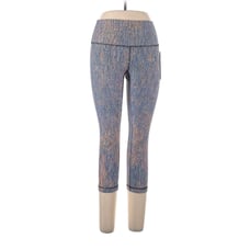 LULULEMON ATHLETICA Red Teal Wunder Under HR Crop 21 *Jacq Leggings - US 10