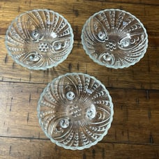 Anchor Hocking CleaAnchor Hocking Clear Hobnail Swirl Footed Candy Dish Set of 3