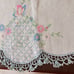 Vintage dresser scarf or mental scarf hand embroidered on linenRARE HTF