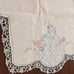 Vintage dresser scarf or mental scarf hand embroidered on linenRARE HTF