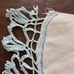 Vintage dresser scarf or mental scarf hand embroidered on linenRARE HTF