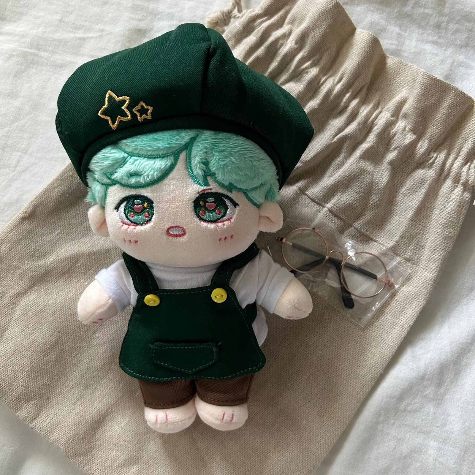 BTS Taehyung / V Plushie Doll (20cm) with Painter Outfit and Glasses
