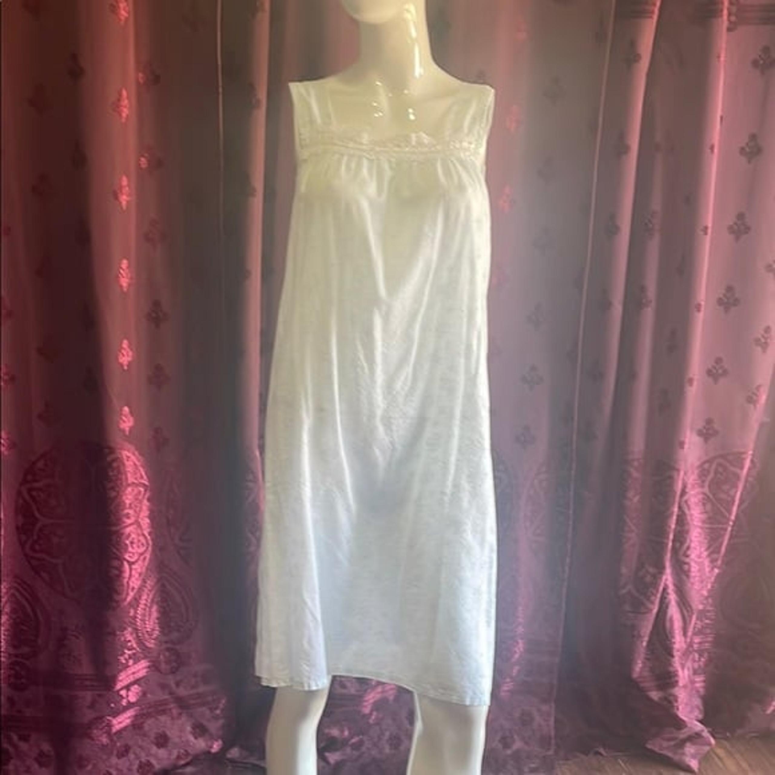 Pastel Blue & Pink Lace Trim Sleeveless Vintage Nightgown Size Medium