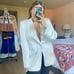 A.L.C. | Bishop II White Satin Oversized Blazer Jacket Size: 6
