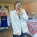 A.L.C. | Bishop II White Satin Oversized Blazer Jacket Size: 6