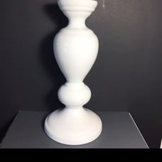 Williams Sonoma tall white ceramic pillar candle holder tabletop decor