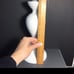Williams Sonoma tall white ceramic pillar candle holder tabletop decor