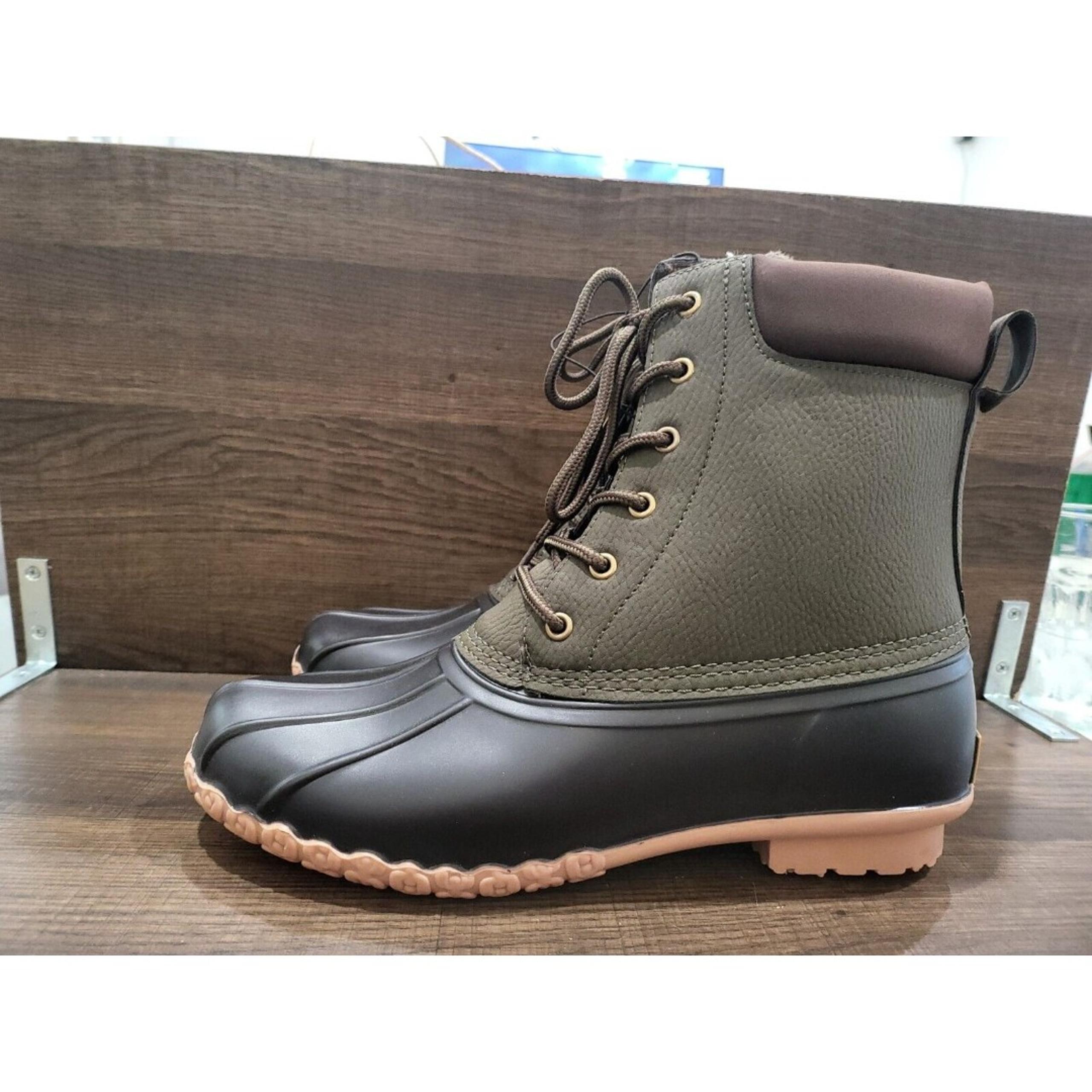 Weatherproof Vintage Men's Adam Duck Boots Lace Up Olive Brown 9M New