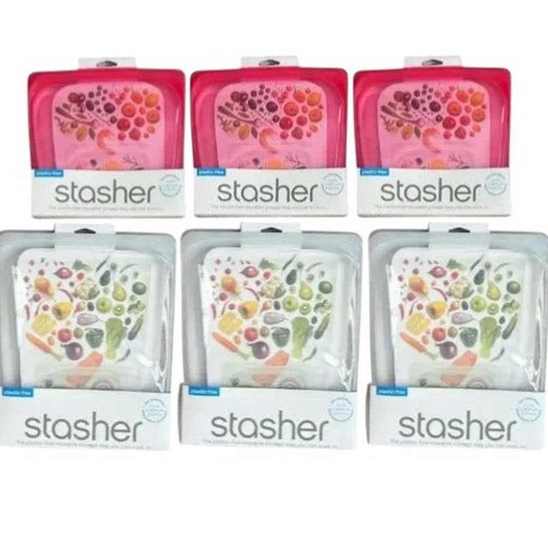 6-Piece Set STASHER Reusable Food Storage Bags SRP: 100