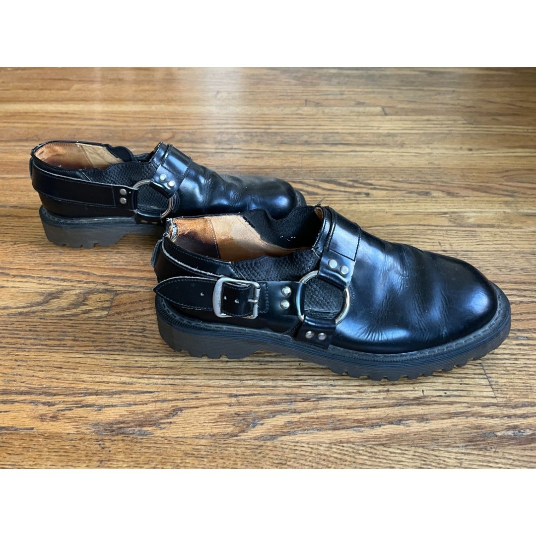 Dr. Martens Black Leather Buckle Slip On Mary Jane Shoes Women's Size US 11