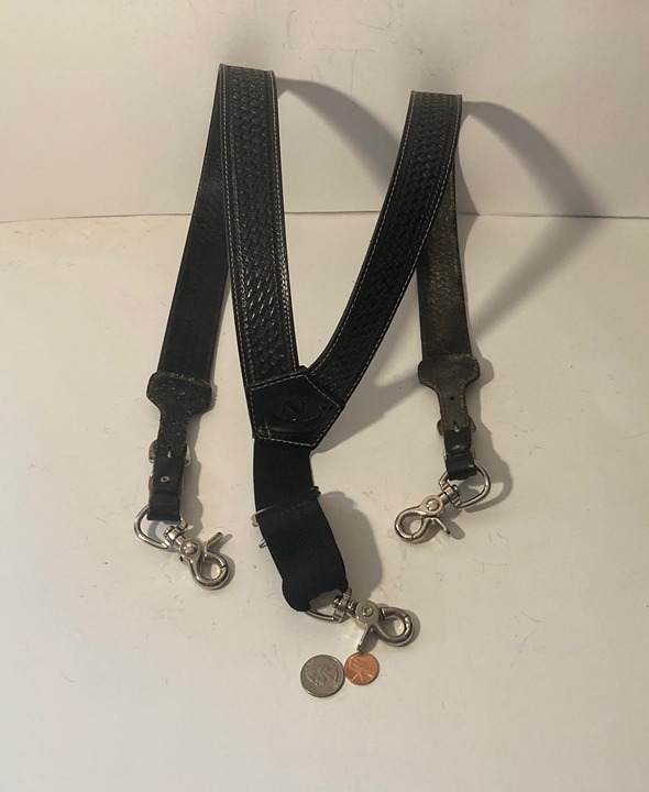 Vintage Leather Suspender Belt Set, Nocona, Hand Tooled, Heavy Duty, Quality