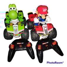 Mario Kart Yoshi RC Quads Cars Carrera Quad 2 Controllers NO Charger Like New