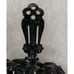 Lisner Facet Enamel Stones Black Brooch & Clip On Earrings Set Signed Metal