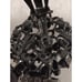 Lisner Facet Enamel Stones Black Brooch & Clip On Earrings Set Signed Metal