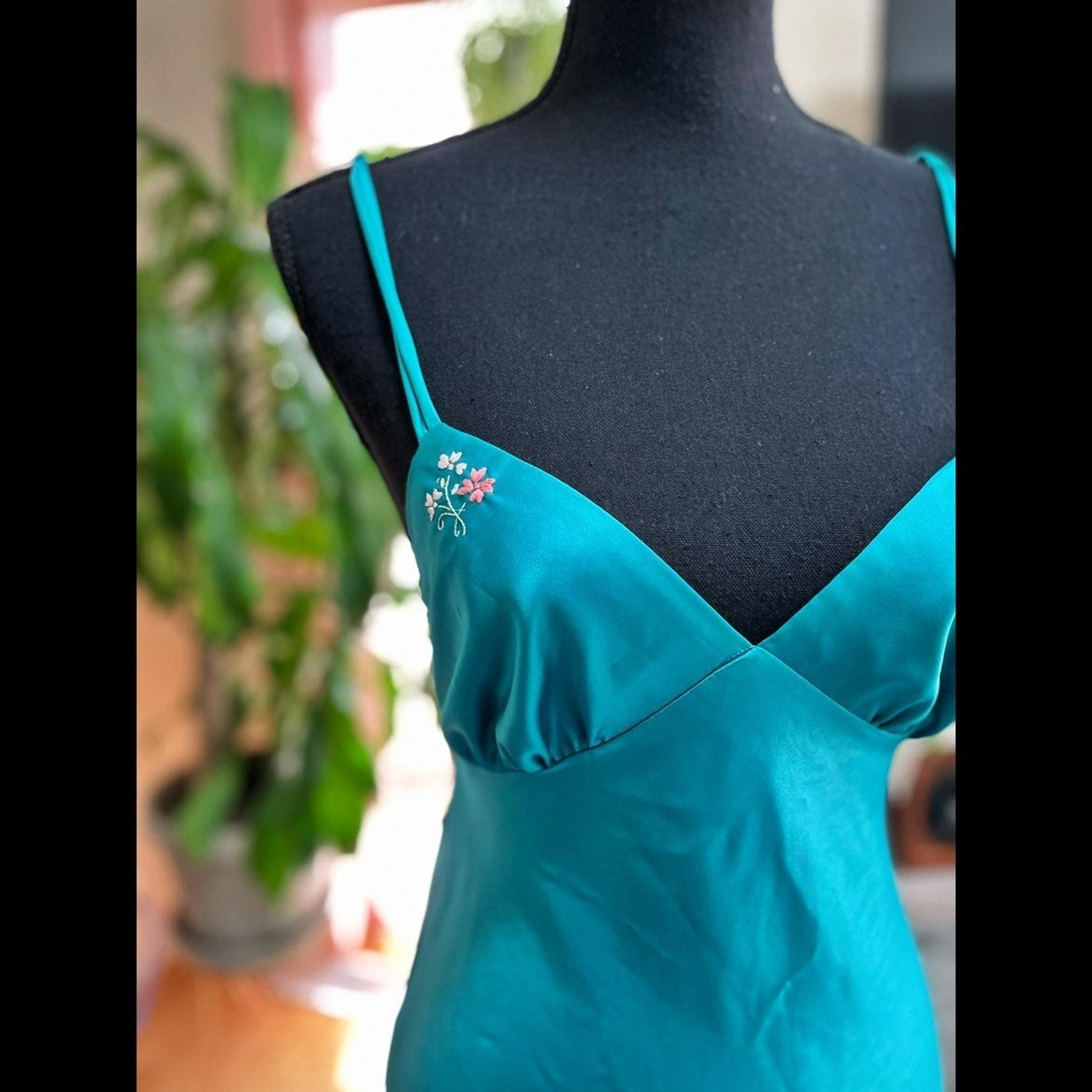 *Vintage Eve Stillman NY Saks Fifth Avenue Green Dainty Slip Dress Lingerie