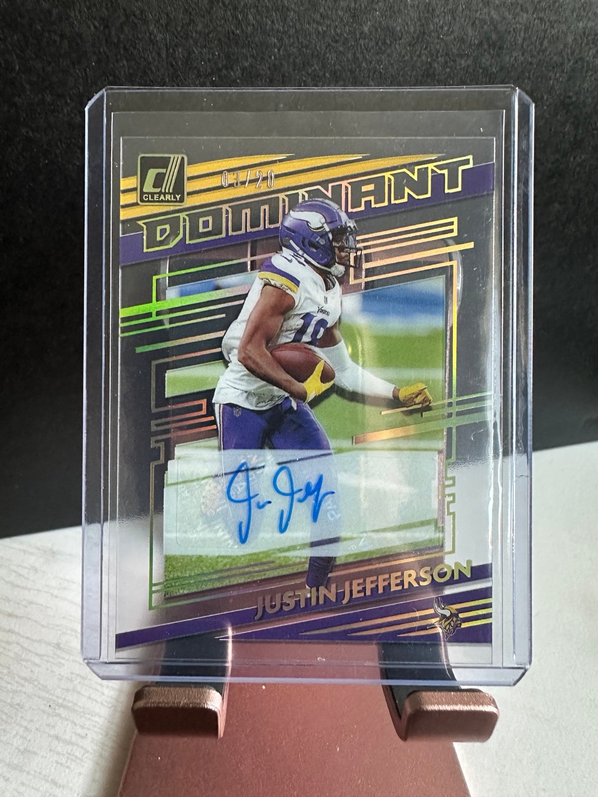 Justin Jefferson Donruss (CLEARLY) Autographed 3 of 20