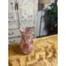 Red Toile Vase, French Country Vase, Decoupage Vase, Home Decor