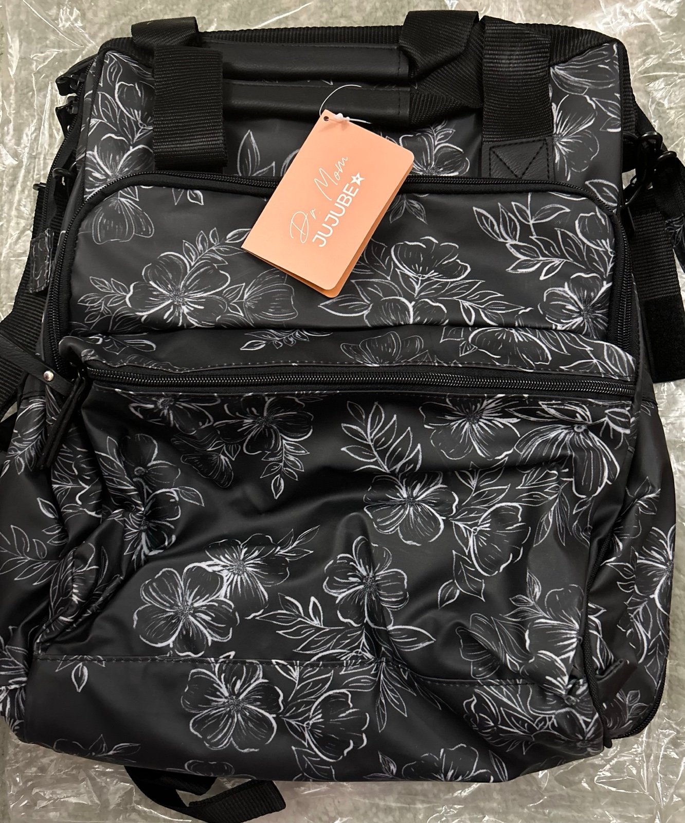 JuJuBe Dr Mom Multi-Carry Backpack Diaper Bag - Floral Print - New