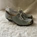 Eject leather& suede blue lace shoes with patent reptile prints trim EUR SZ40.3