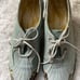 Eject leather& suede blue lace shoes with patent reptile prints trim EUR SZ40.3