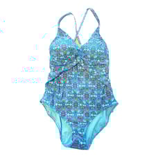 BLEU ROD BEATTIE One Piece St. Tropez Swimsuit Halter Criss Cross Back Blue 10
