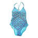 BLEU ROD BEATTIE One Piece St. Tropez Swimsuit Halter Criss Cross Back Blue 10