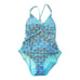 BLEU ROD BEATTIE One Piece St. Tropez Swimsuit Halter Criss Cross Back Blue 10