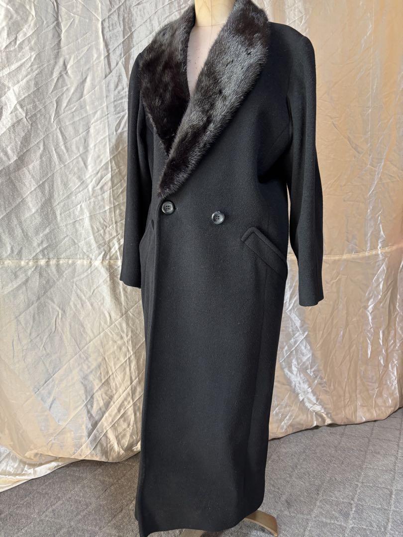 Black cashmere long coat