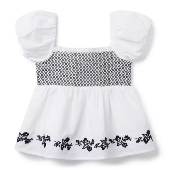 Janie and Jack EMBROIDERED SMOCKED TOP NWT size 6