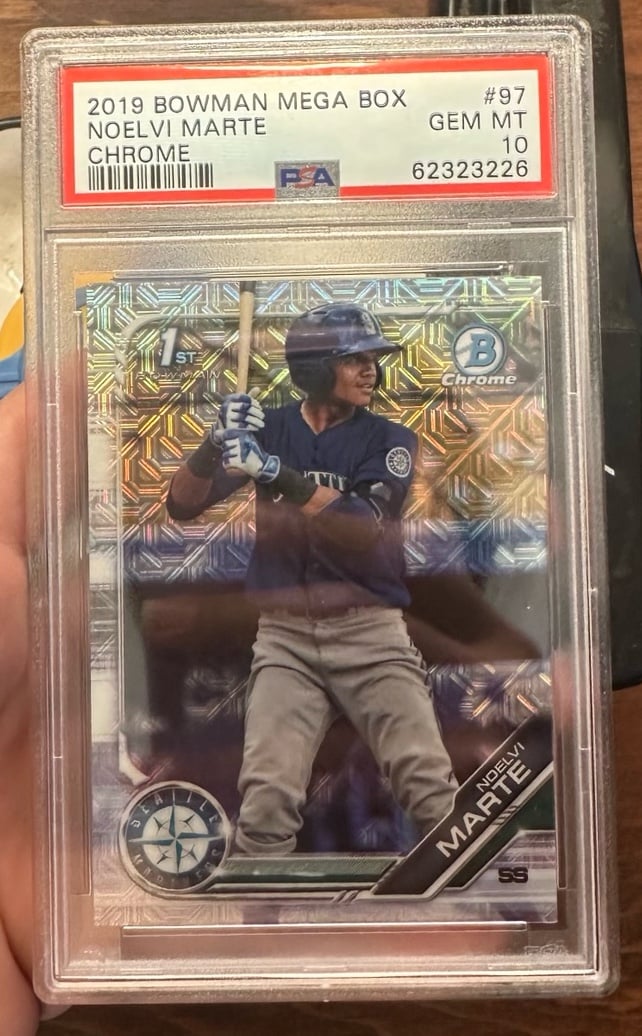 Noelvi Marte 1st Bowman Chrome Mega Box Refractor True Rookie RC Reds PSA 10