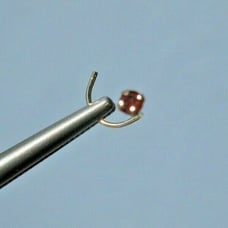2.02mm 14k YELLOW GOLD RED DIAMOND NOSE SCREW, w/CERTIFICATE OF AUTHENTICITY