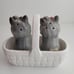 Norcrest Salt Pepper Shakers Yorkies in Basket Japan Vintage