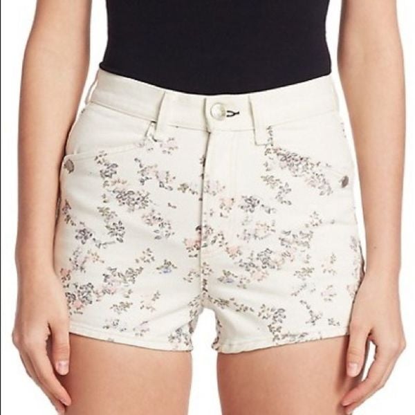 NWT Rag & Bone Ellie Floral Print Denim Short 26