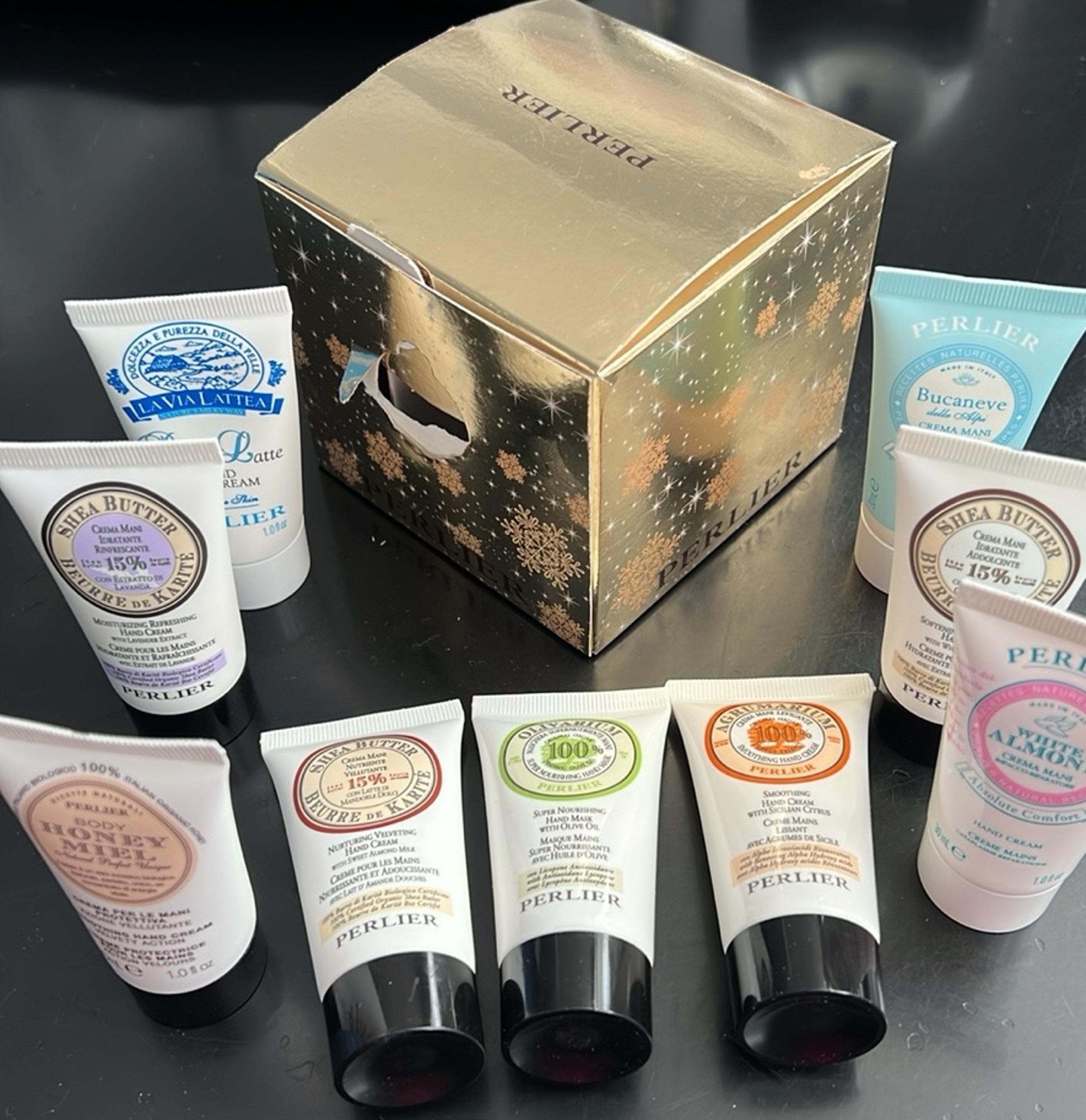 Perlier Hand Cream Sampler Set- includes 9 unopened sealed 1 OZ gift set