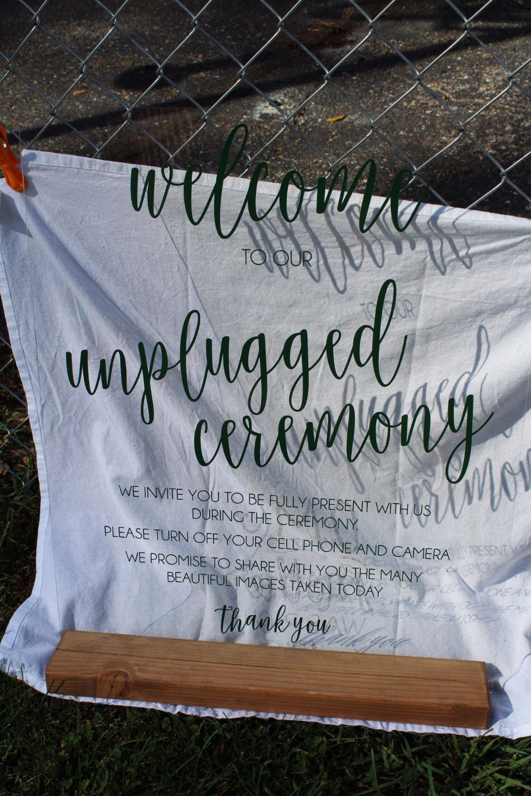 Unplugged Acrylic Wedding Sign