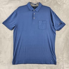 Anderson Ors Arcadia Bluffs Golf Mens Large Performance Polo Shirt Blue