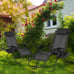 Set Of 2 Relaxing Recliners Patio Chairs Adjustable with Cup Holder - NEW