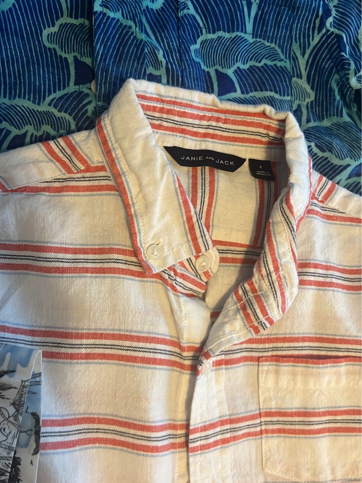 Boys Janie and Jack size 6 button down shirt