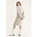 Free People Longline V Neck Long Sleeve Sky Grey Beige Sweater Tunic Dress