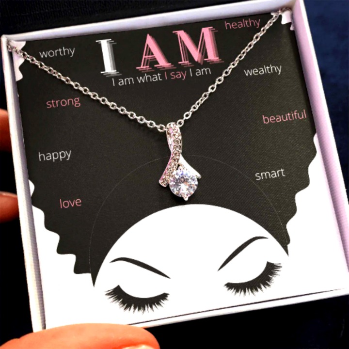 Inspirational Affirmation Necklace I AM Encouragement Motivational Gift