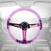 JDM Nismo Universal 6-Hole 350mm Deep Dish Purple Crystal Bubble Steering Wheel