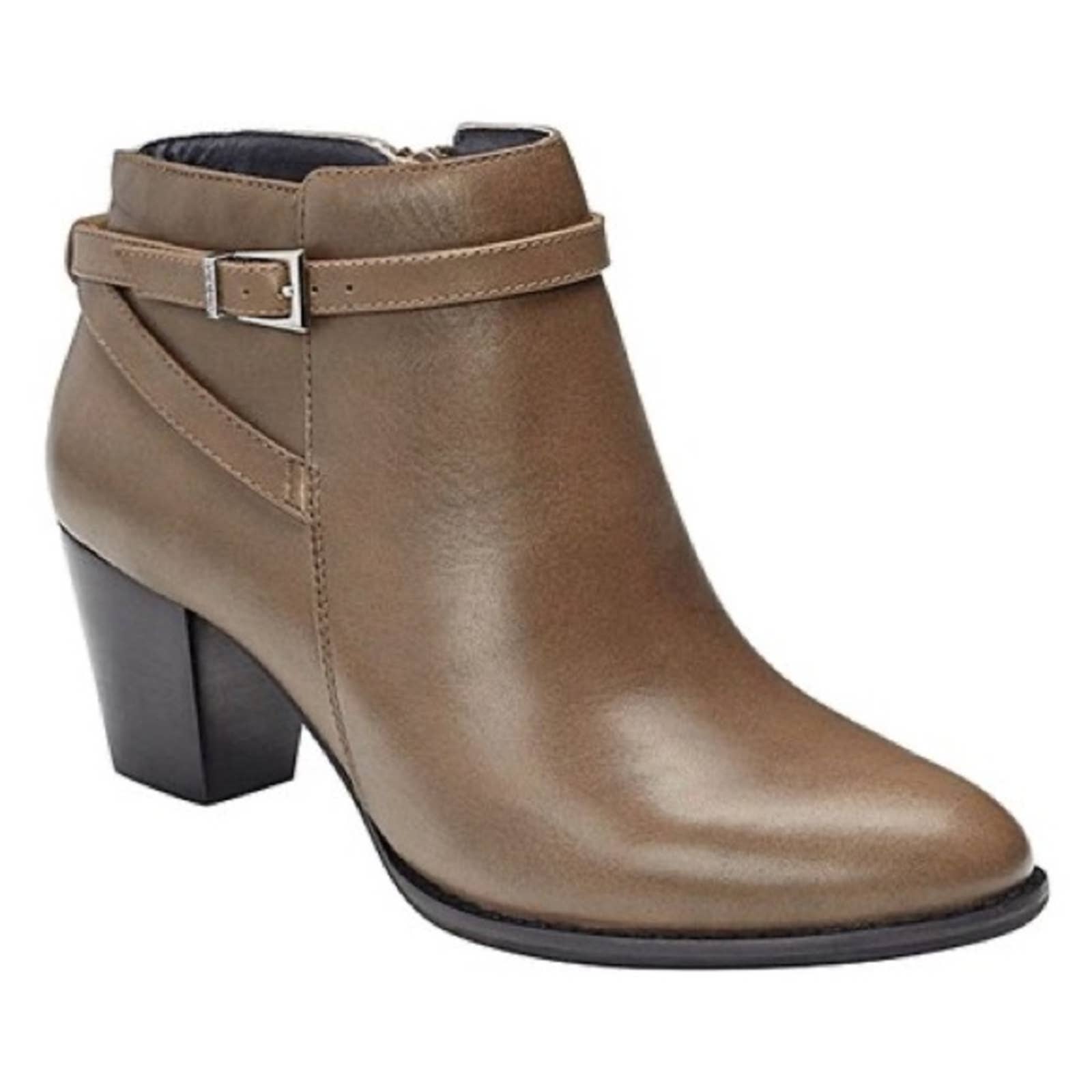 Vionic Upright Upton Taupe Buckle Zip Booties 6.5