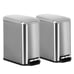 Set of 2 - Stainless Steel Garbage Can Step-Open Trash Can for Kitchen Bathroom